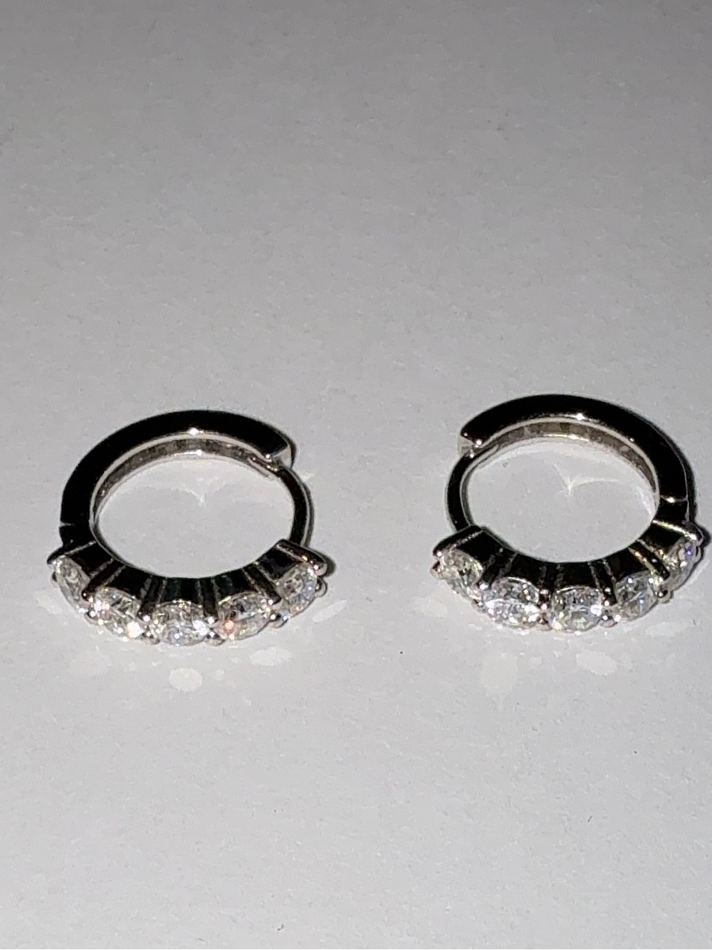 925 Sterling Silver Moissanite Huggie Hoop Earrings Mini